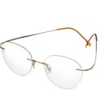 ForSec B103 Titan randlose Brille in Gold